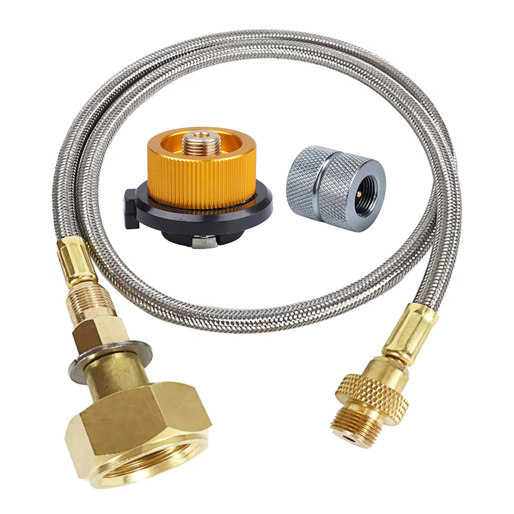 Home Cooking Gas - 1個入り キャンプ用ガスストーブ プロパンガス充填アダプター ガスボンベ接続ホース 屋外用バーナー LPGシリンダーホース接続アダプター