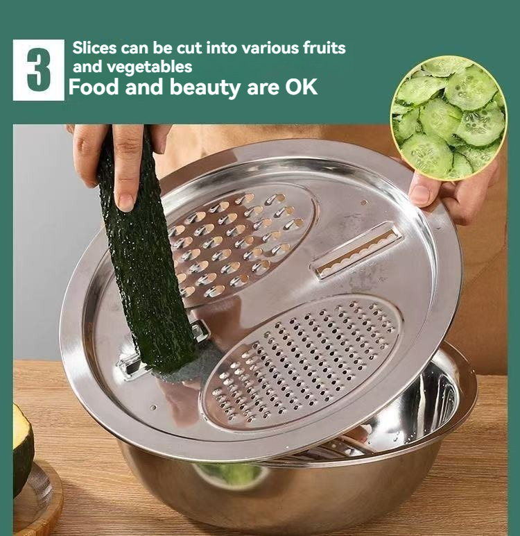 3個セット 多機能野菜スライサー ステンレス製 洗浄槽＆水切 - Home Cooking Cookbook のレビューと価格
