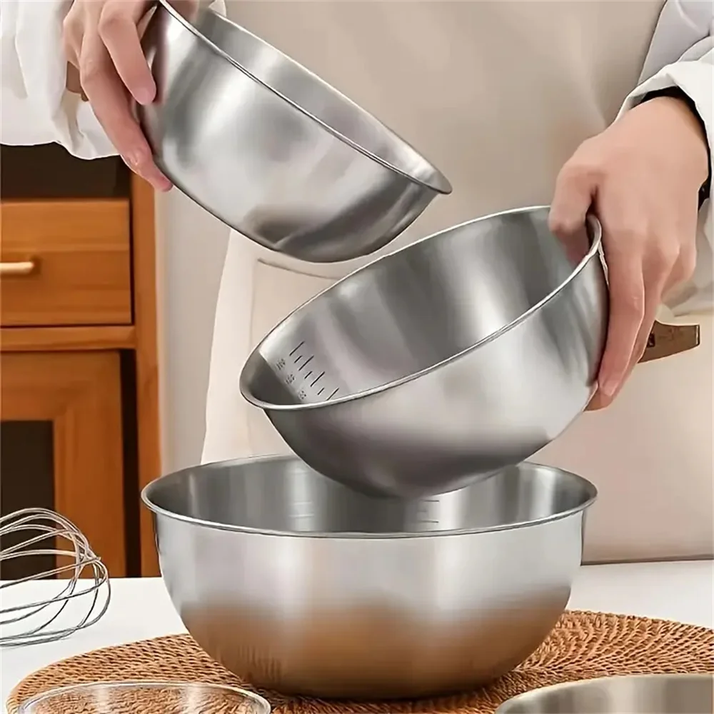 2026年製、ステンレス製ミキシングボウルセット。目盛り付き - Home Cooking Cookbook のレビューと価格
