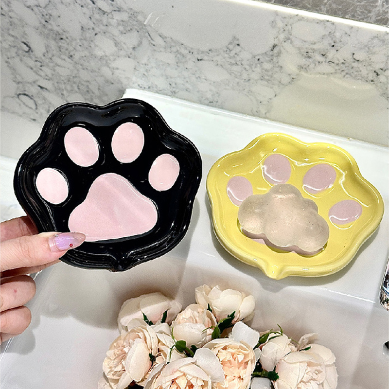 1個入り。かわいらしい猫の爪の形をしたセラミック製石鹸置き。 - Home Cooking Recipes のレビューと価格
