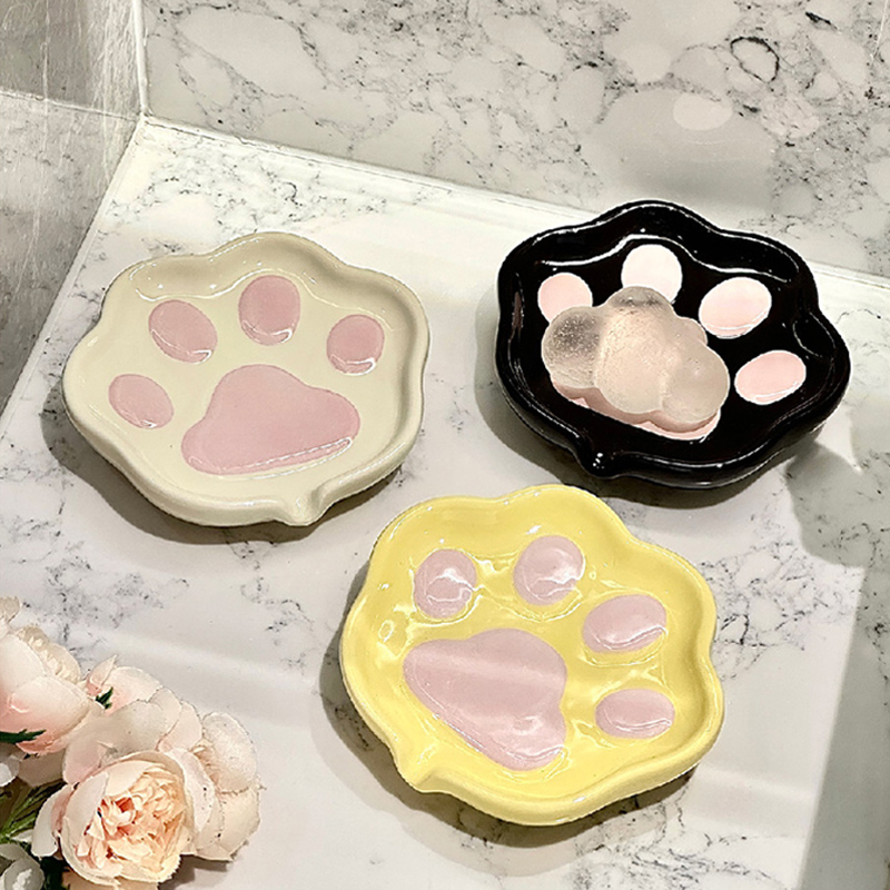 1個入り。かわいらしい猫の爪の形をしたセラミック製石鹸置き。 - Home Cooking Recipes のレビューと価格