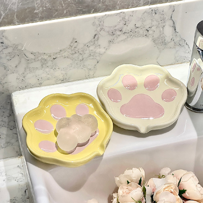 1個入り。かわいらしい猫の爪の形をしたセラミック製石鹸置き。 - Home Cooking Recipes のレビューと価格